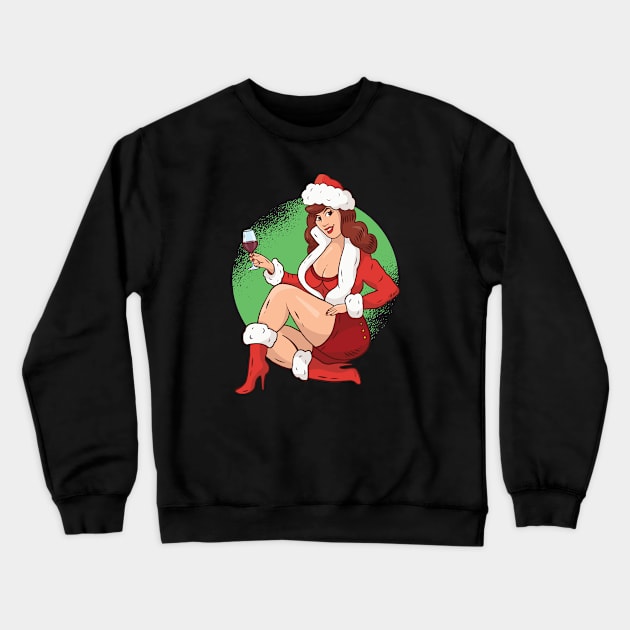 Pin Up Girl Christmas Crewneck Sweatshirt by BamBam